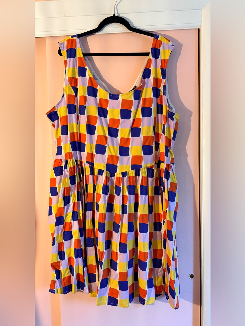 Nooworks Big Pocket Dress in Grid Pattern- 5X